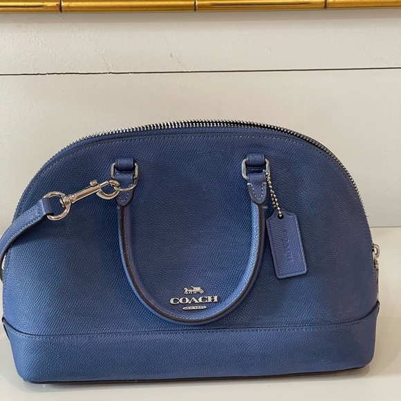 Coach  Mini Sierra Satchel cotton flower, blue in excellent used condition - Picture 3 of 13